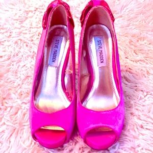 COPY - Hot Pink Open Toe Steve Madden Stilettos